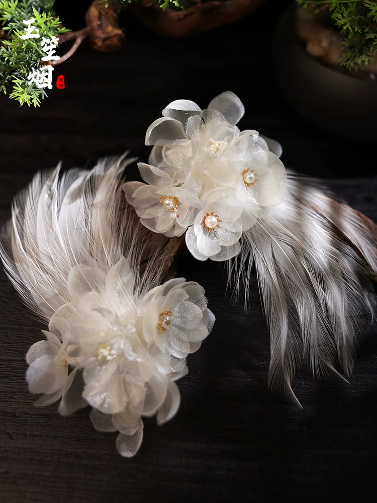 Hanfu Hair Clips: Crane Feathers