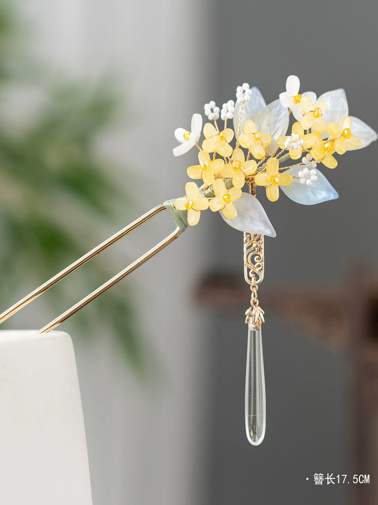 Osmanthus Tassel Hairpin Handmade Hair Stick for Hanfu & Cheongsam
