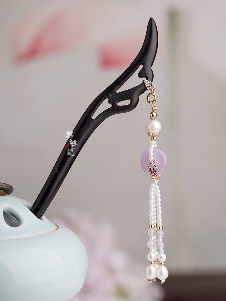 Hair Pin & Earrings: Lilac