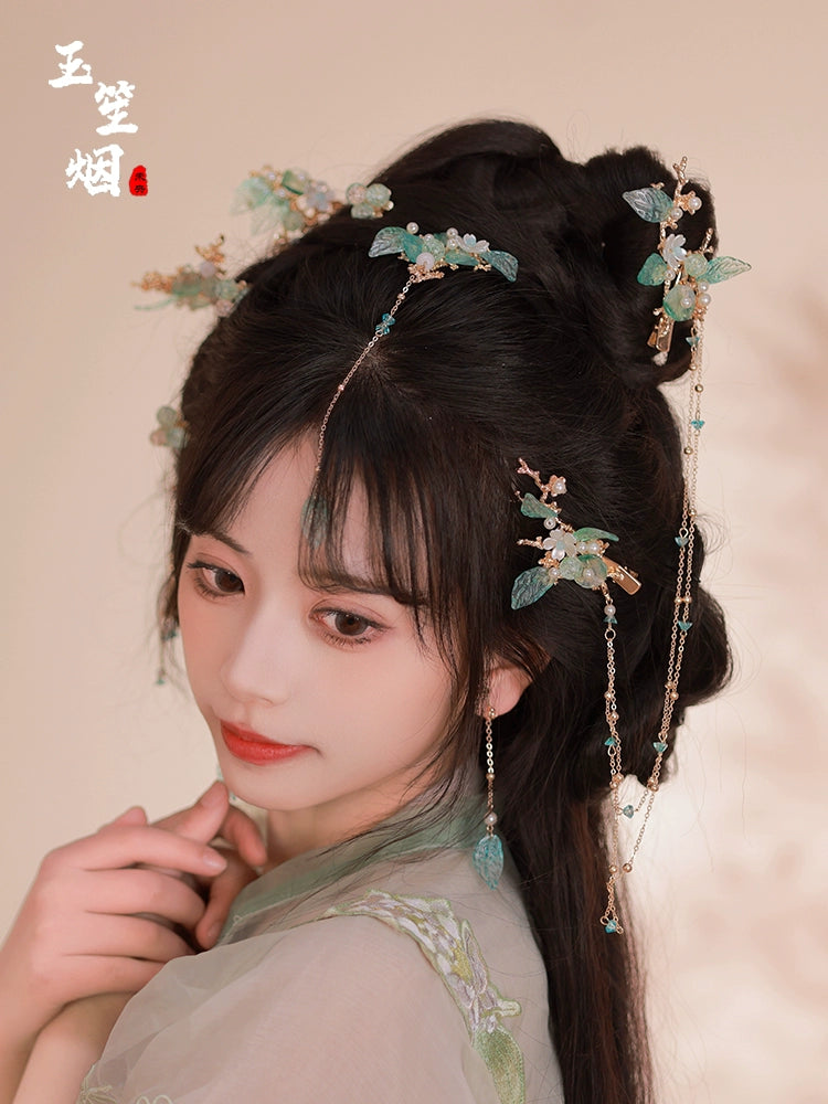 Hanfu Hair Accessories Set: Greenery