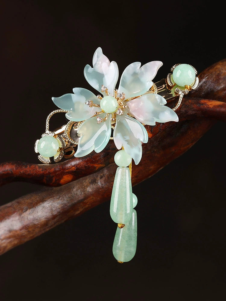 Back Hair Pin: Antique Mint