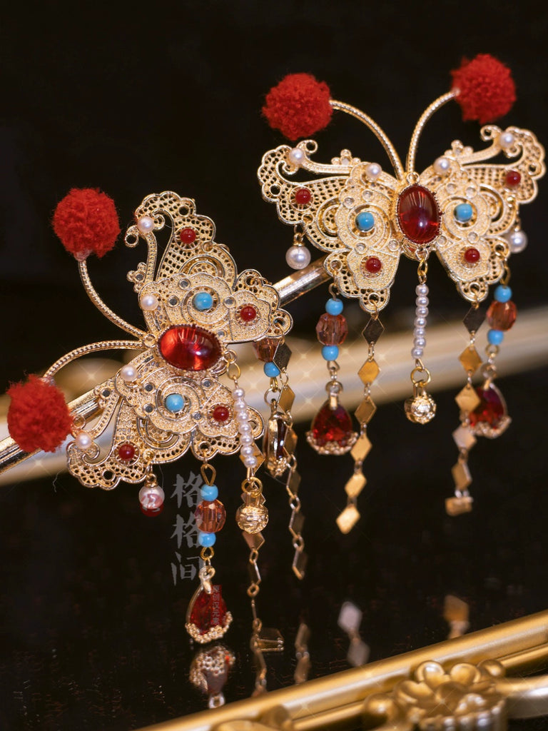 Hanfu Hair Pins: Butterfly Opera