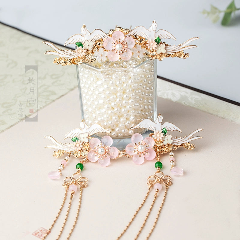 Hanfu Hair Accessories Set: Cranes