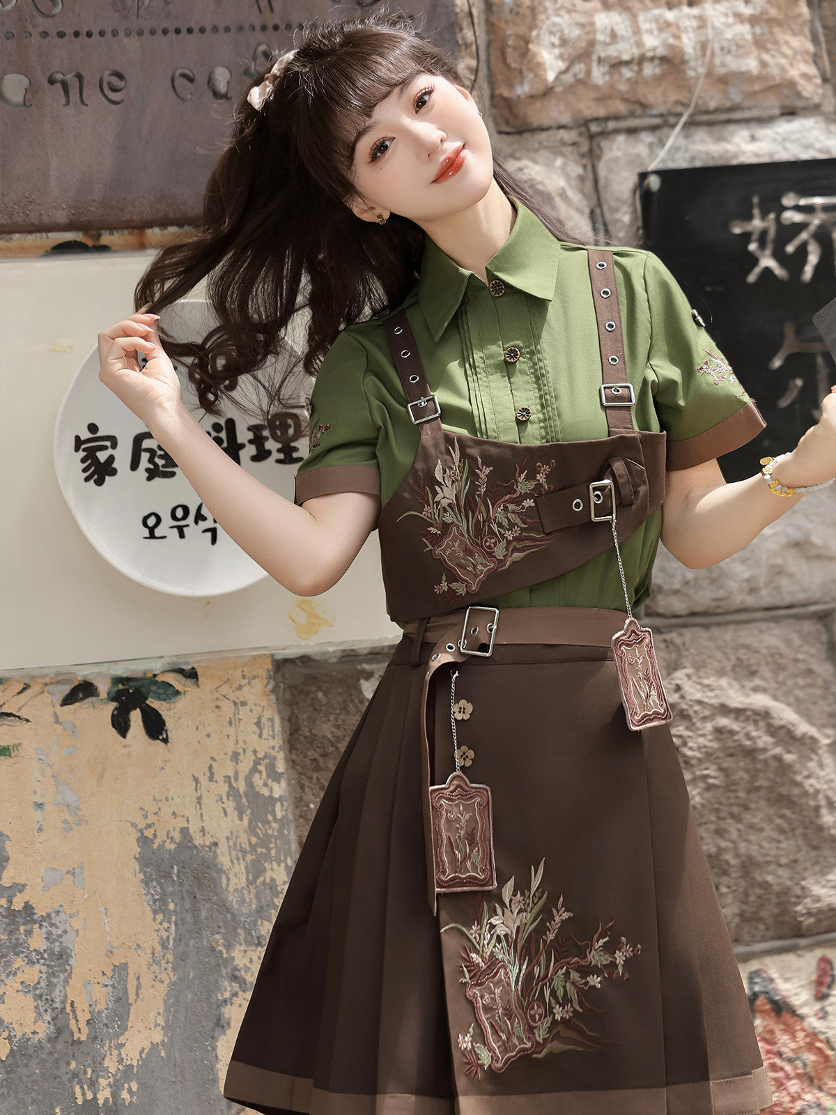 Cookie Forest | Modern Chinese Hanfu Set with Shirt and Mamianqun