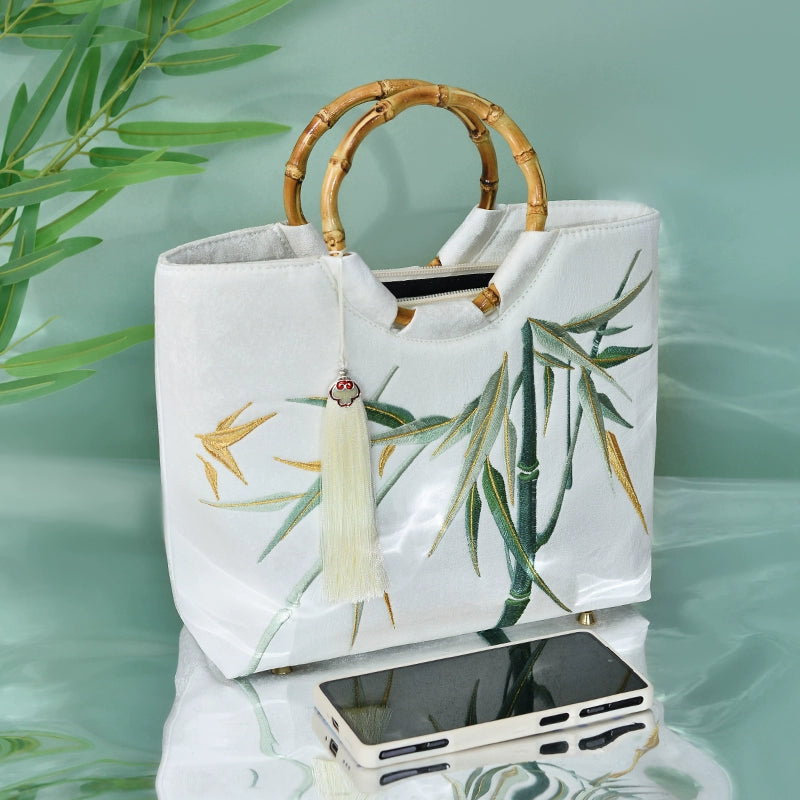 Bamboo Leaves Light Cheongsam Handbag for Women