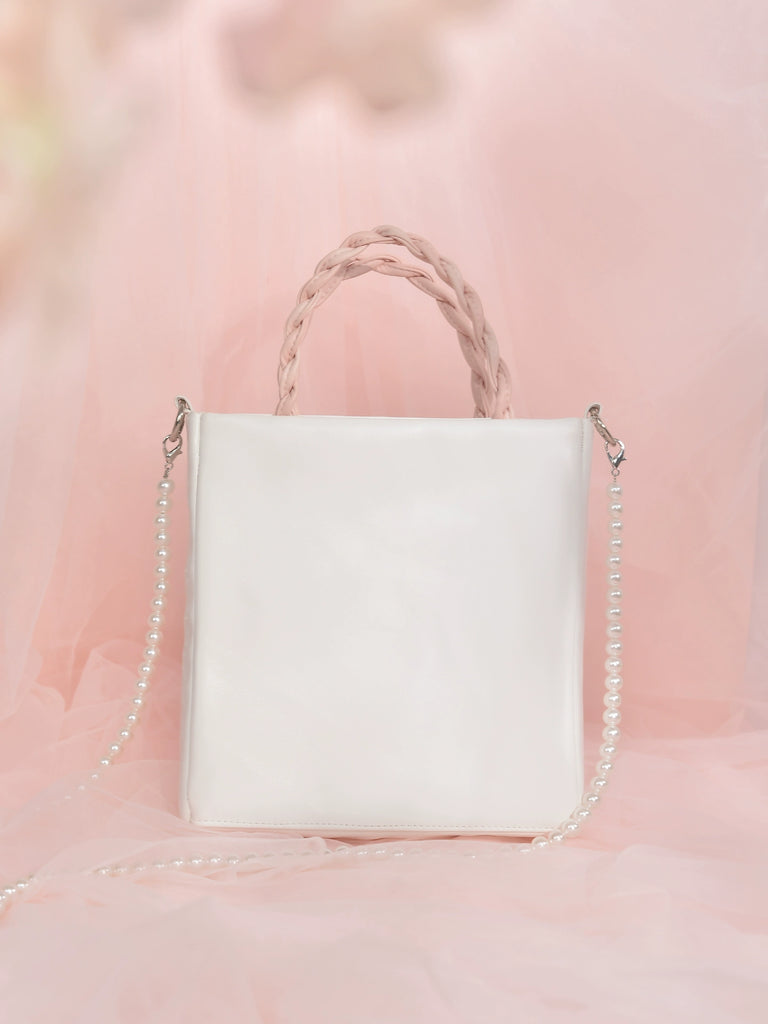 Peach Blossom Garden Embroidered Crossbody Bag (Preorder)