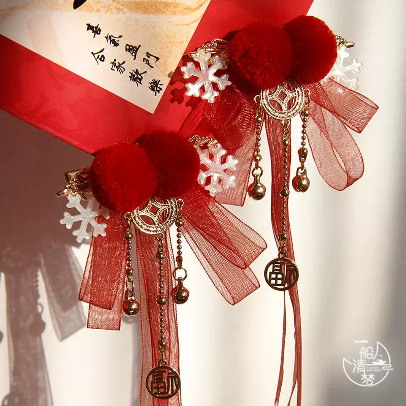 Hair Clips: Red Snow