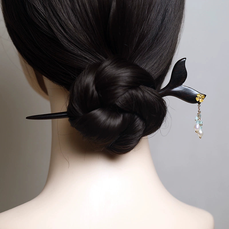 Northern Sea Fish Tail Unique Classical Ebony Hair Stick