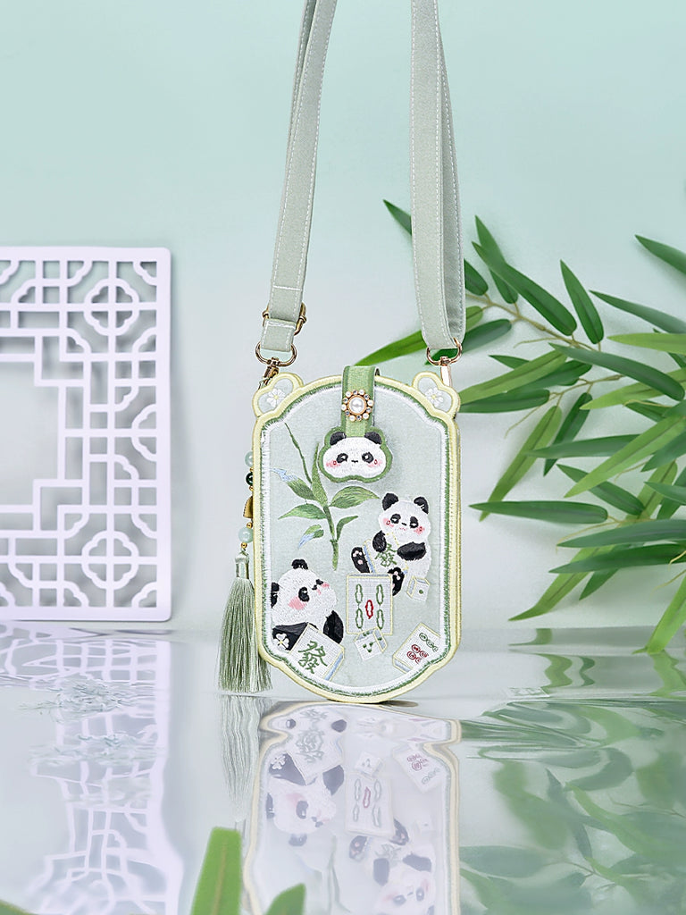 Mahjong Panda Phone Bag for Women