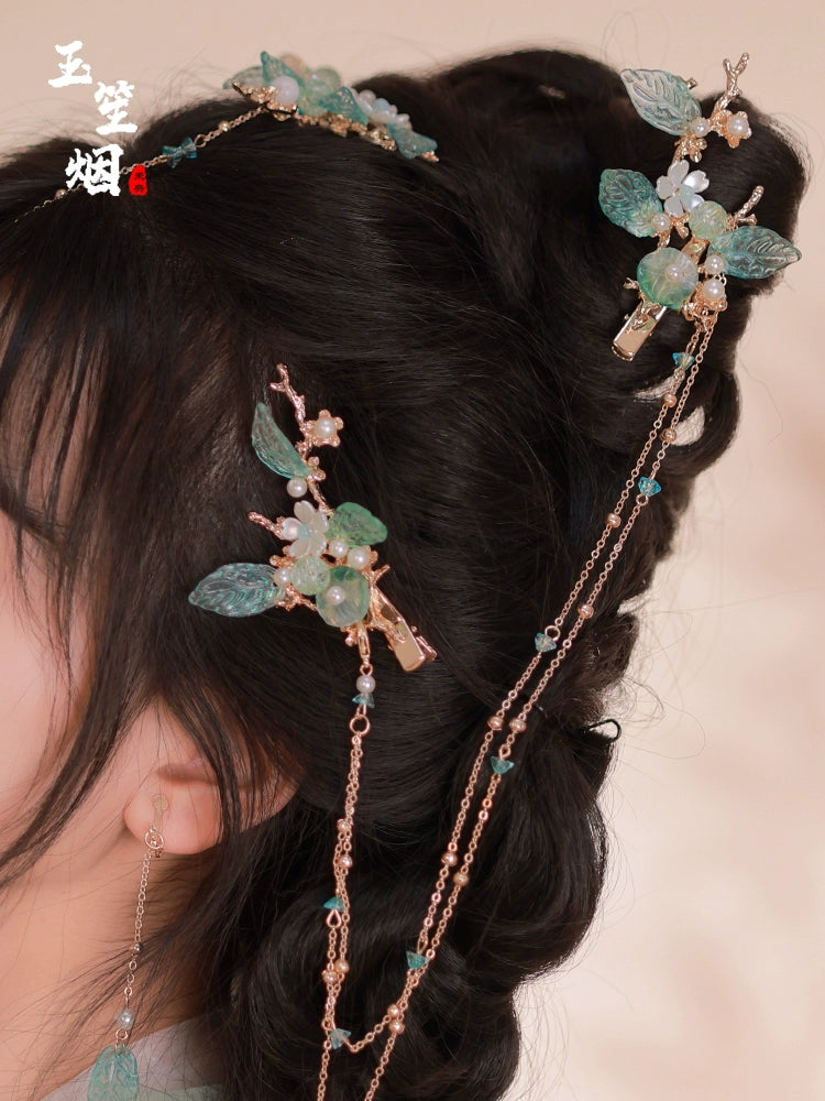 Hanfu Hair Accessories Set: Greenery