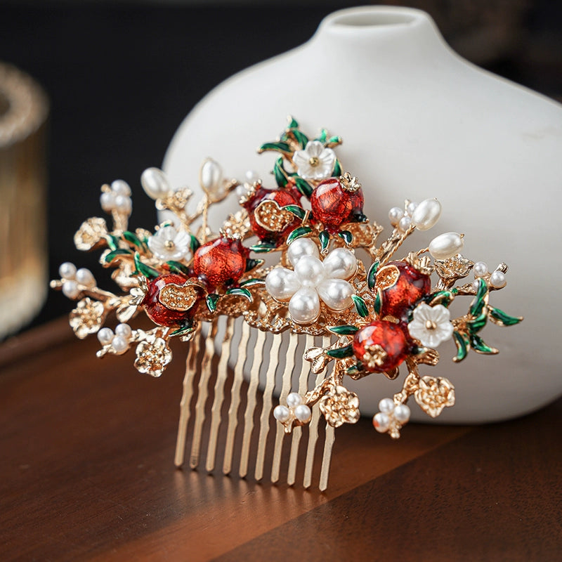 Hanfu Hair Accessories Set: Pomegranate