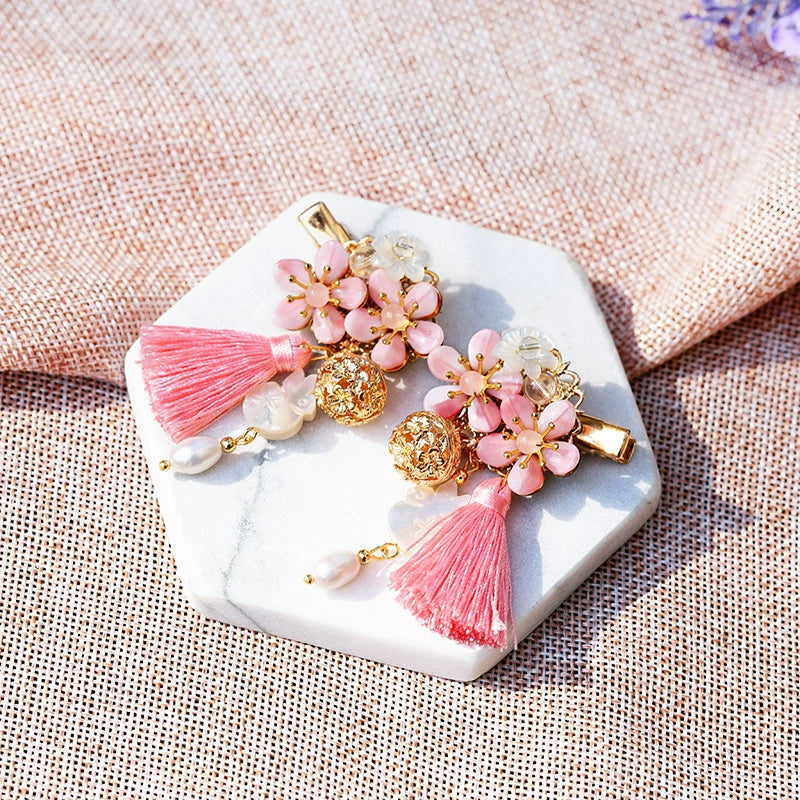 Hair Clips: Peach Blossom