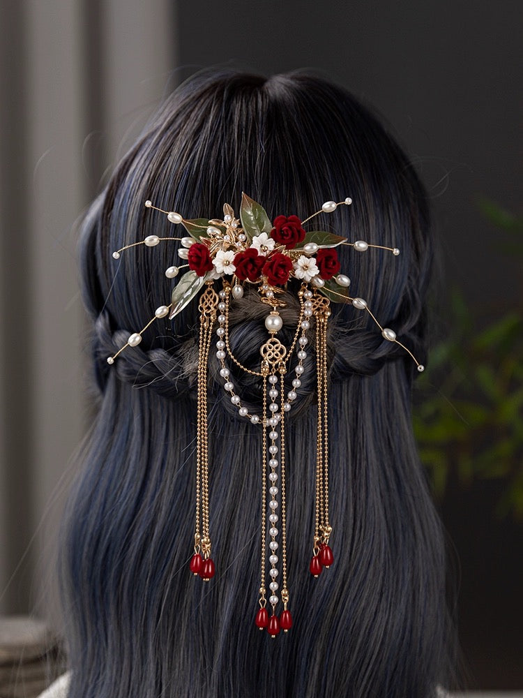 Hanfu Crystal Hair Pins Ancient Ornament Headdress New Chinese
