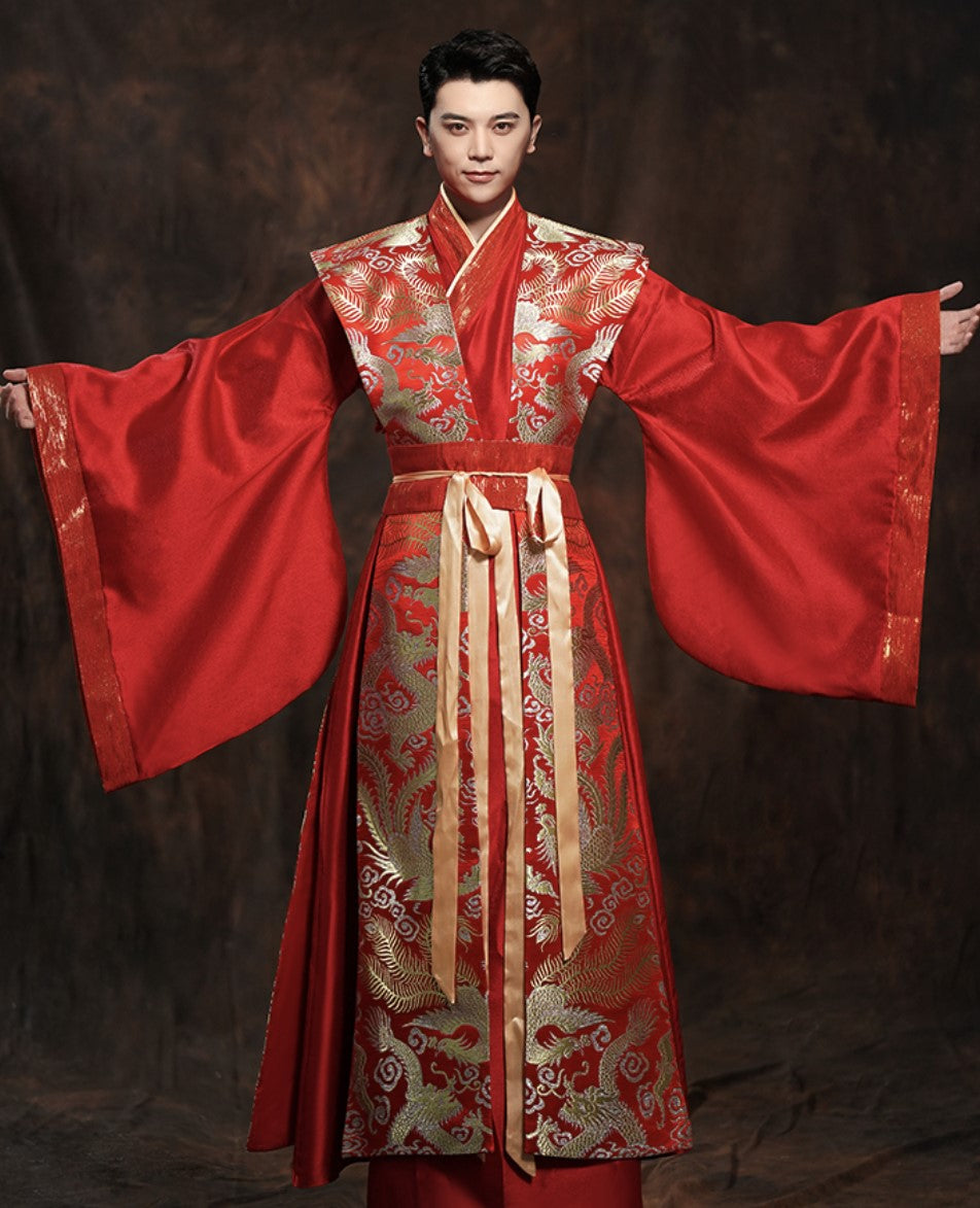 Modern Hanfu Chinese Wedding Gown, Made to Order, Groom Matching Set –  Hanfu Story