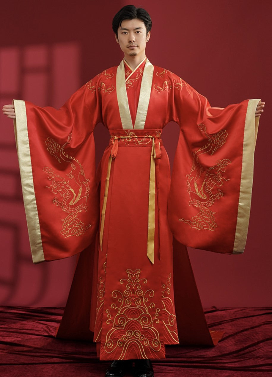 Modern Hanfu Chinese Wedding Gown, Made to Order, Groom Matching Set – Hanfu Story