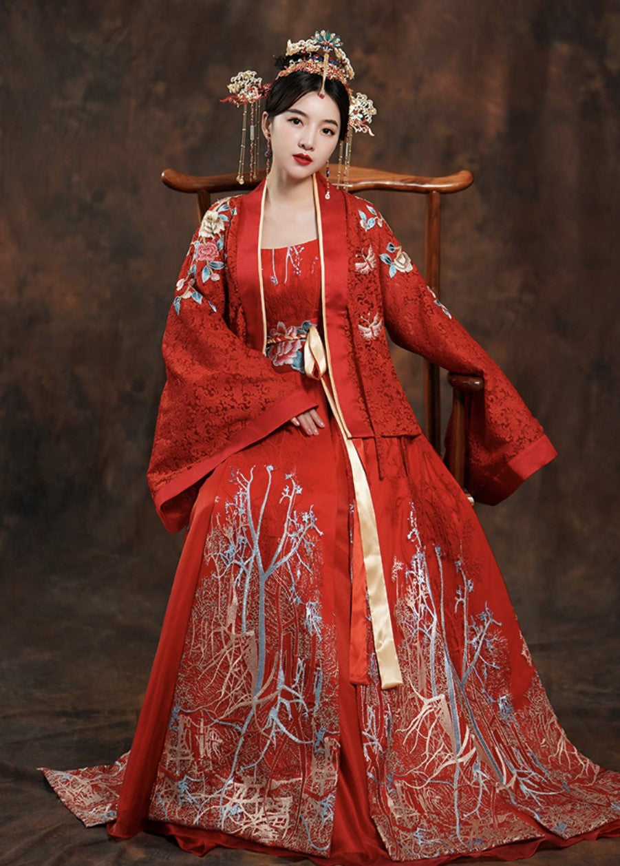 Modern Hanfu Dress Chinese Style Red Dress The Modern Chinese