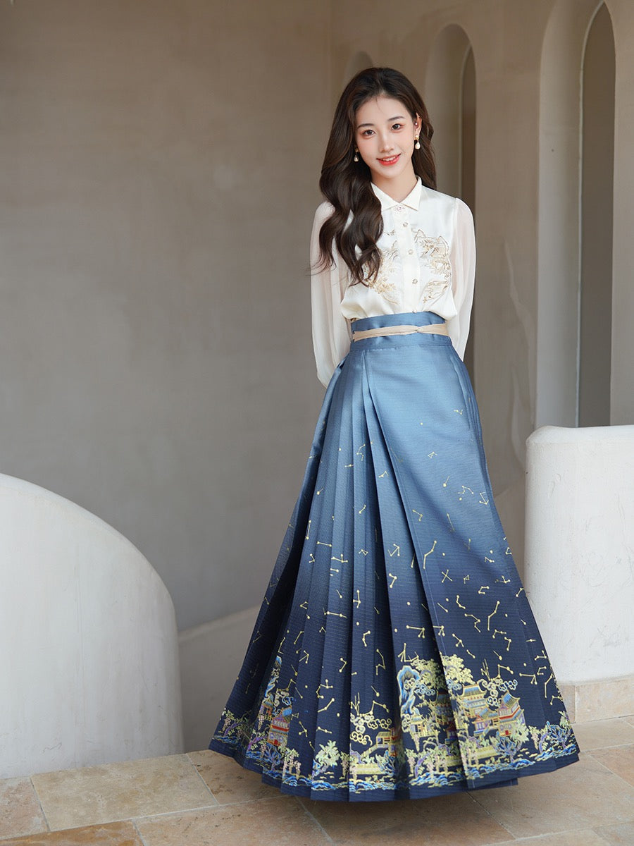 Ming Dynasty Modern Hanfu, Mamianqun, Starlight (Preorder) – Hanfu Story